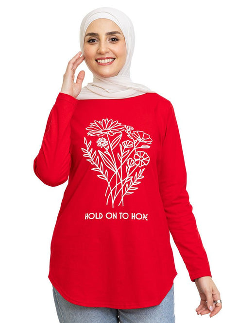 Racing Red Printed Long - Sleeve Design 4 - Khotwh